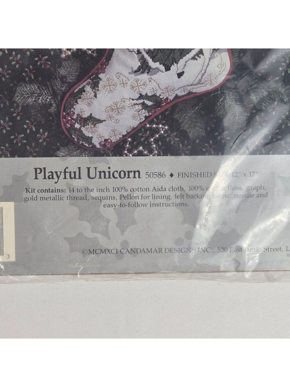 Something Special "Playful Unicorn" Counted Cross Stitch Stocking Kit Vintage - Picture 5 of 10